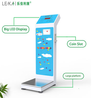 8-200kg gewichtsbereik Apotheek Standing Weight Scale Machine met munt bediende functie