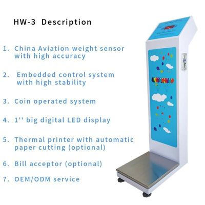 Met munten bediende luchthavenbagage gewichtsschaal met LED-display 8-300 kg gewichtscapaciteit