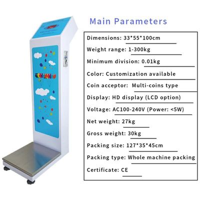 Met munten bediende bagageweegmachines Elektronische weegschaal met een nauwkeurigheid van 0,1 kg
