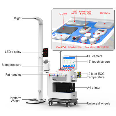 15-inch touchscreen gezondheidszorg zelfbediening kiosk voor lichamelijk onderzoek oplossingen