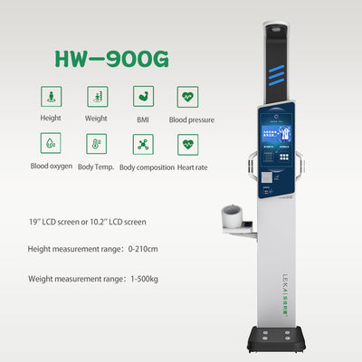 OEM ODM BMI-machine voor lengte Gewicht Lichamelijke samenstelling Controleer Algemene grootte 43*61*240cm