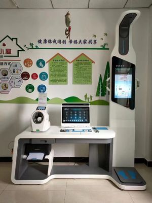 Telemedicine Kiosk HW-V7000 ABS en roestvrij staal voor uitgebreide gezondheidscontrole
