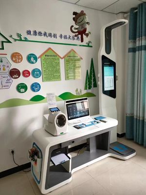 Telemedicine Kiosk HW-V7000 ABS en roestvrij staal voor uitgebreide gezondheidscontrole