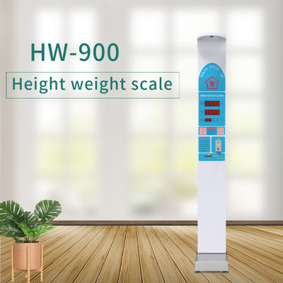 Met een munt bediende ultrasone lichaamshoogte- en gewichtsmeter 100-240V stroomvoorziening 33*55*235cm