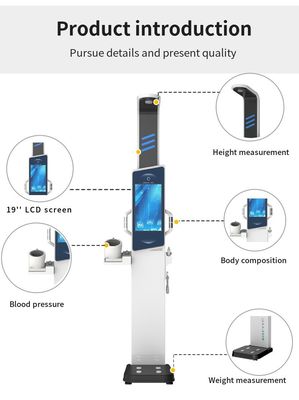 19 inch Android Health Kiosk Steel Health Center BMI Machine met lichaamsvet analysator