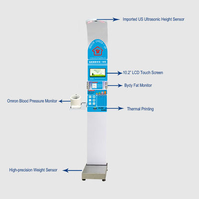 Met munten bediende BMI-schaal HW-900A Ultrasone hoogte- en gewichtsmachine voor gezondheidszorgcentra