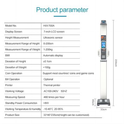 Digitale precisiebalans voor BMI- en lichaamscompositieanalyse LCD-scherm 220V/50Hz