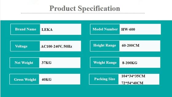 Geavanceerde digitale BMI-schaal voor nauwkeurige lichaamsgewichtsmeting Hoogtebereik 60-200 cm
