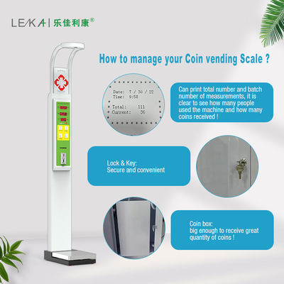 HW-600 Volledig aangepaste munt bediende lichaamsgewicht en hoogte schaal met LED-display