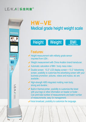 Stalen persoonlijk gewicht en lengte machine weegschaal voor ziekenhuizen 200kg BMI lichaamsvet analysator