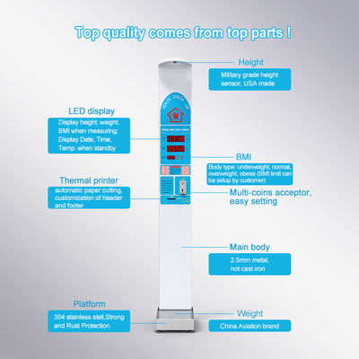 AC100-240V Medische elektronische BMI-machine voor ultrasone meting van lengte en gewicht